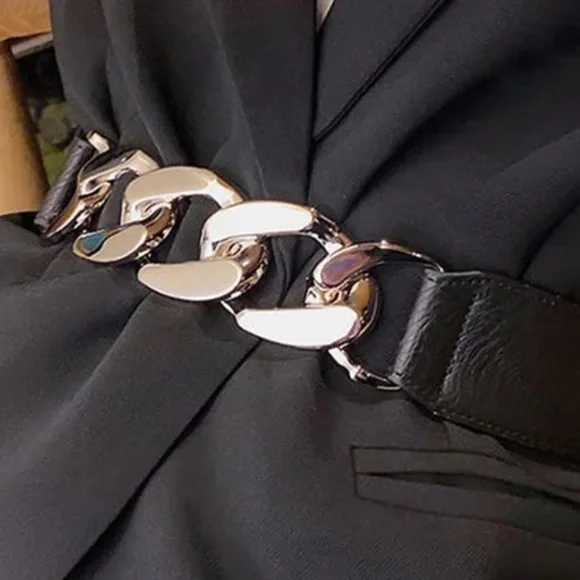 Luxe vegan leather snap button closure belt Buy Light Blue Belt With Snap Fastener Buttons Vegan Leather  main image 3